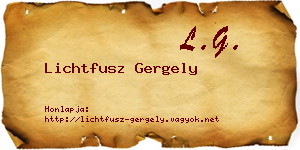 Lichtfusz Gergely névjegykártya
